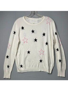 Pink Martini Women's Small Ivory Star Sweater Black Pink Y2K Whimsigoth Celestia